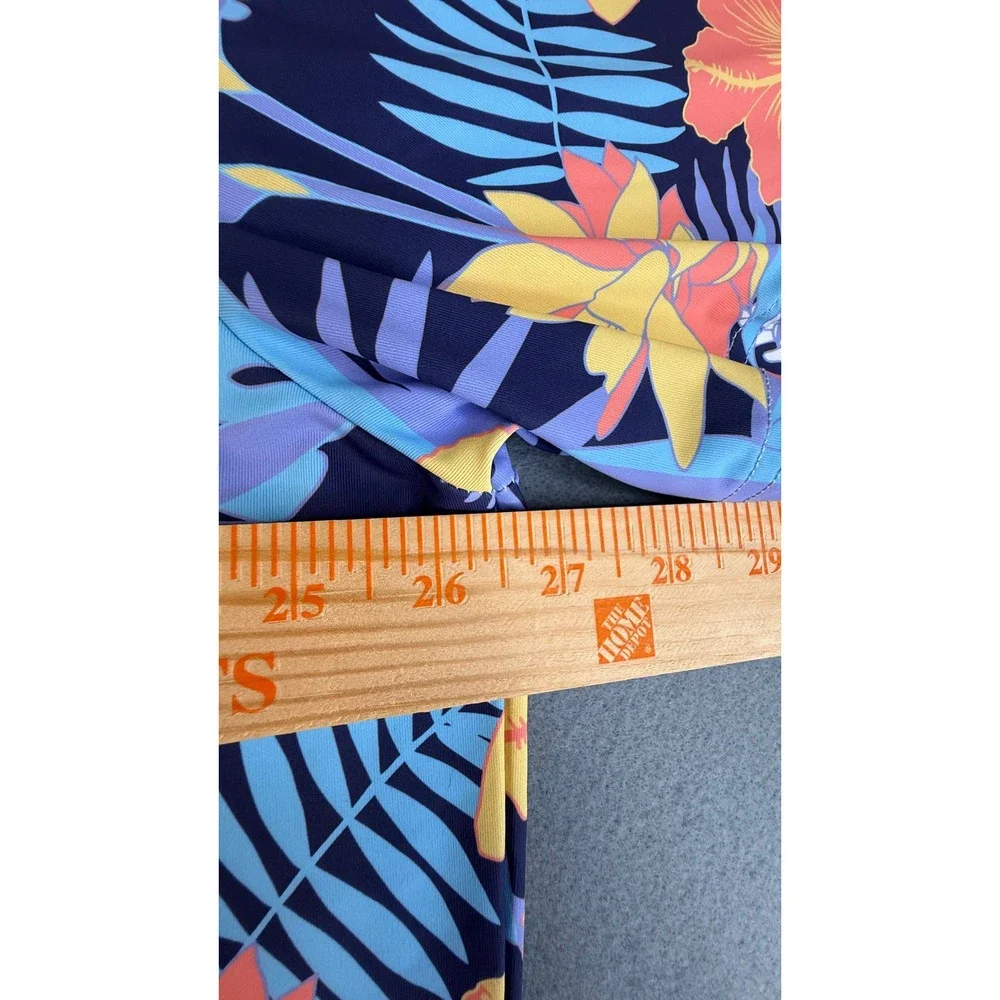 Hreski Polo Shirt Mens XXL Multicolor Tropical Floral Palm Leaf Golf Performance